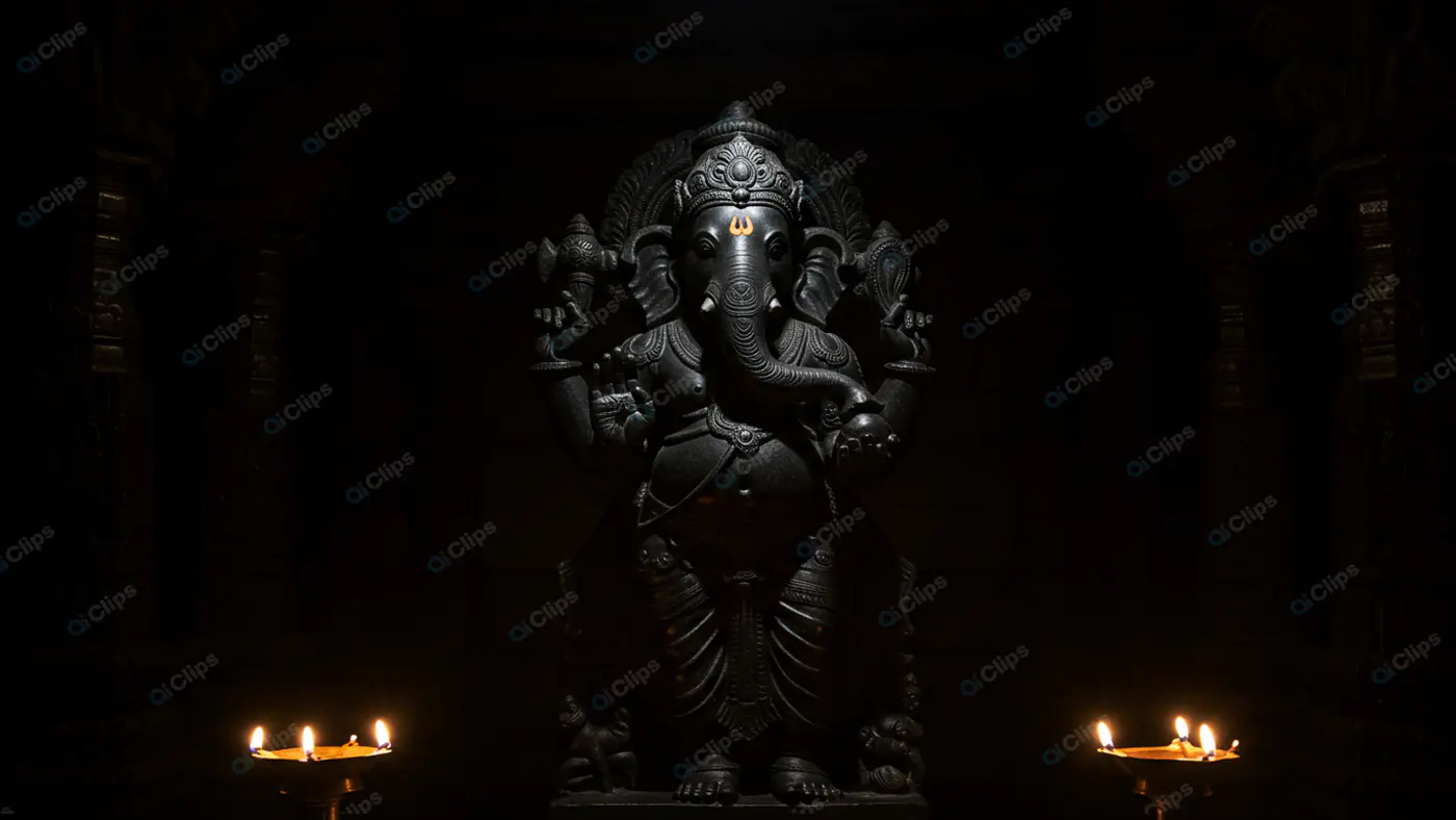 Majestic Ganesha in Divine Darkness