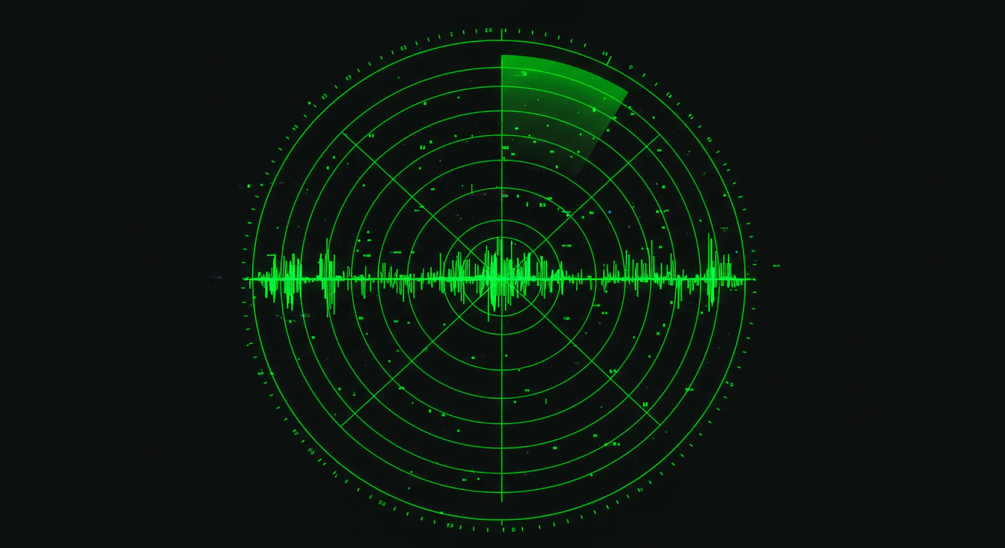 Advanced Green Radar Screen with Pulse Waves