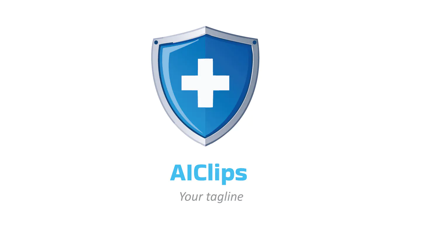 Shield Medical Logo with Cross Icon for Hospital and Health Security Branding
