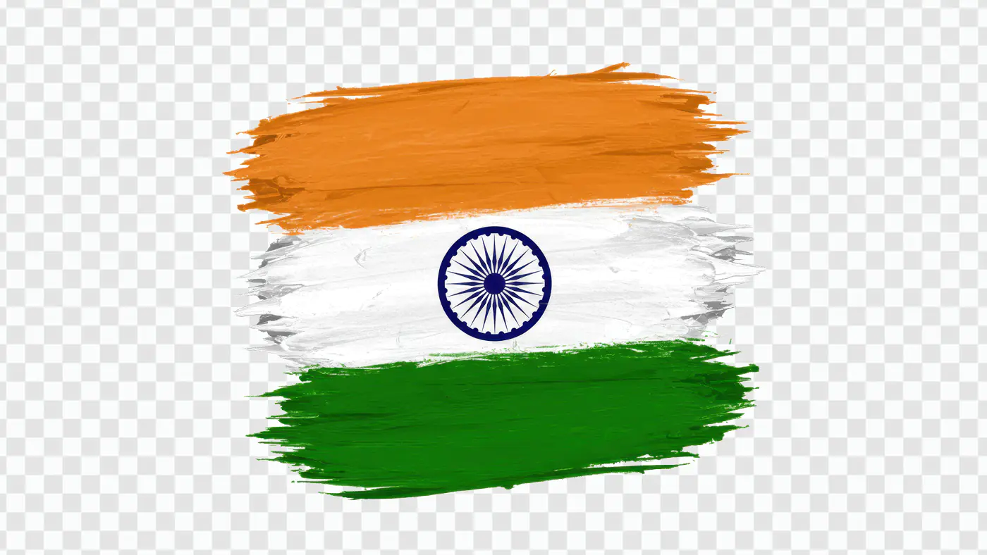 Indian Flag Brush Stroke PNG Clipart with Ashoka Chakra