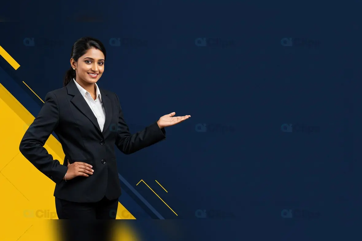 Contemporary Leadership Woman in Suit, Abstract Visual