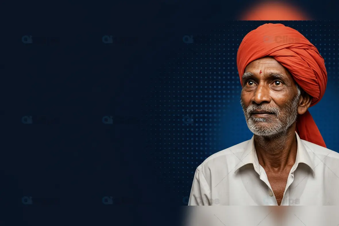Elderly Indian Man in Traditional Turban Looking Thoughtful