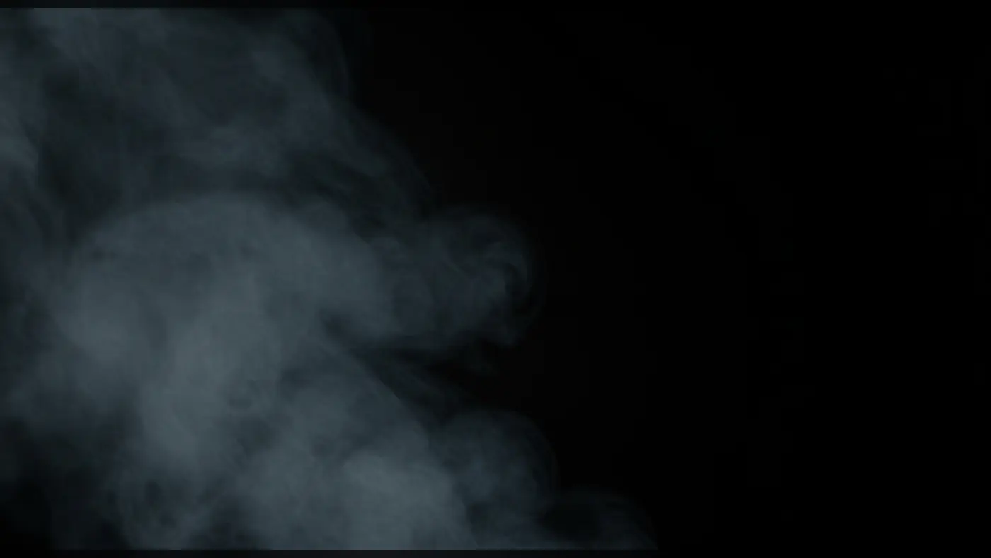 Dense White Smoke Texture on Dark Black Background
