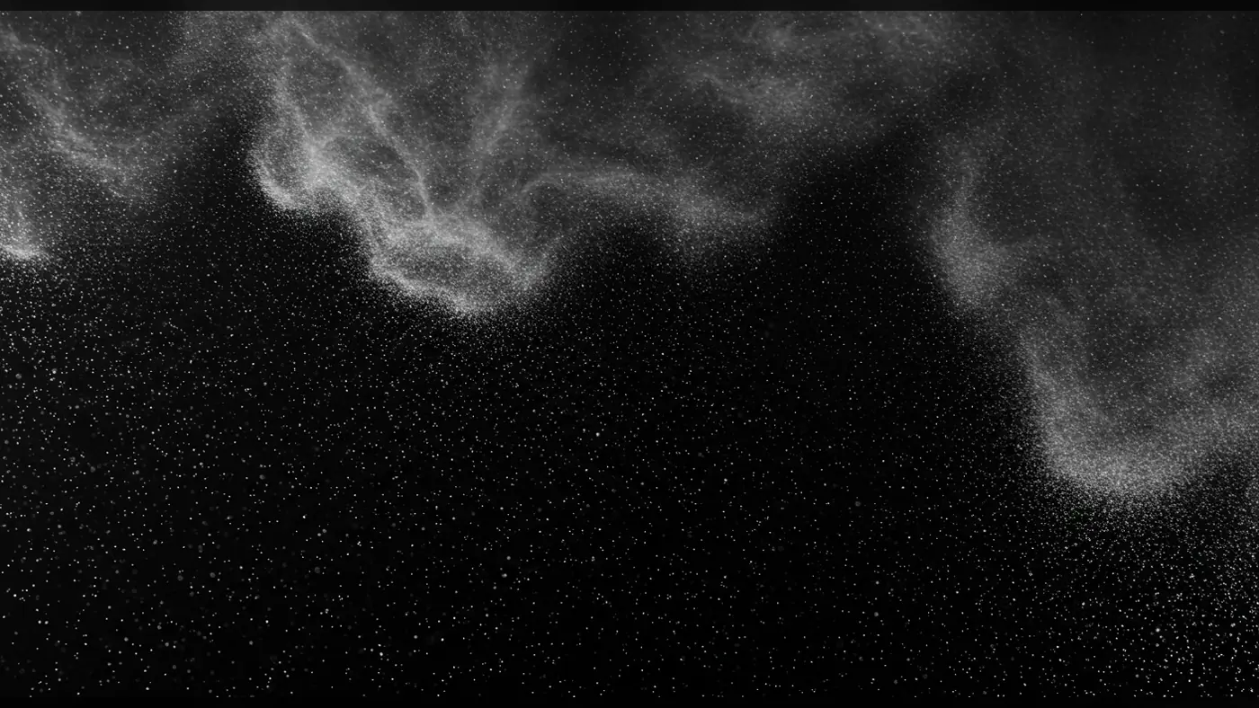 Dust Particle Flow with Smoky Texture on Dark Background