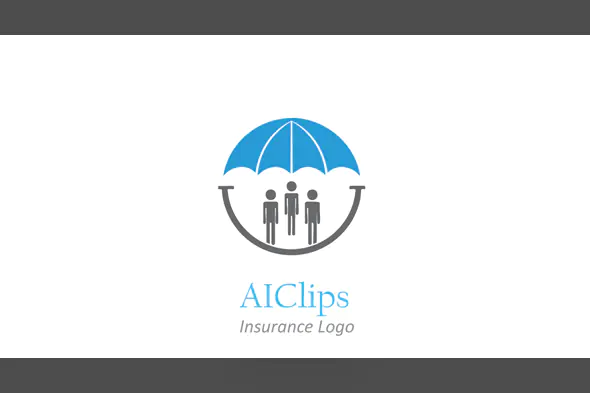 Umbrella Protection Logo Design for Family Insurance and Safety Services