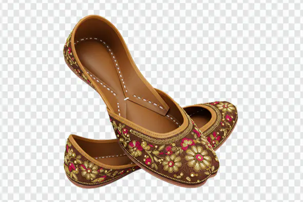 Traditional Brown Embroidered Jutti PN