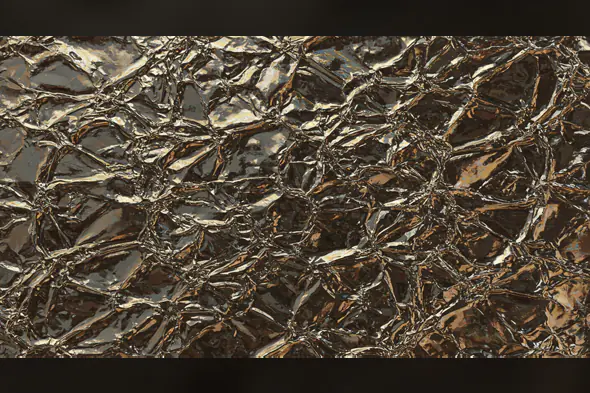 Gold Crinkled Foil Texture Background