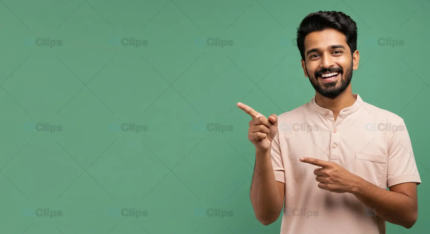 Dynamic Young Professional Guiding Gesture