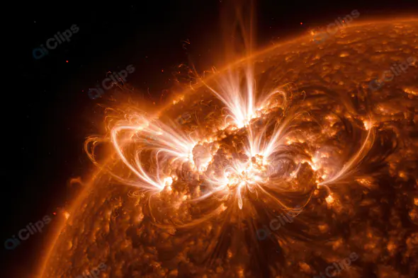 Massive Solar Flare Eruption with Magnetic Loops