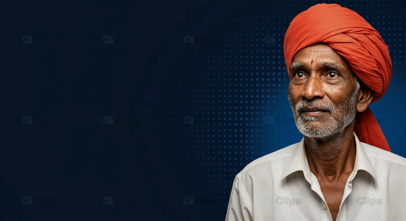 Elderly Indian Man in Traditional Turban Looking Thoughtful