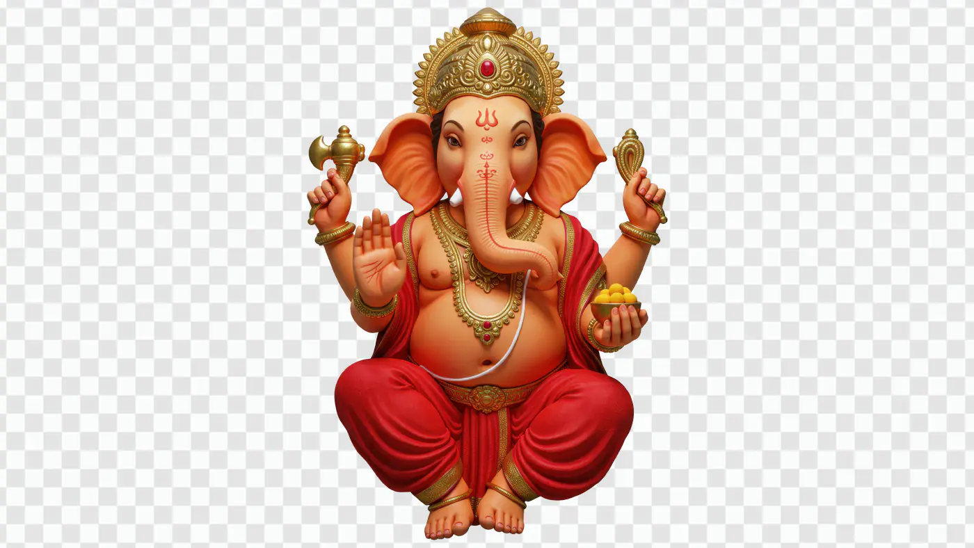 Majestic Ganesha Deity Illustration
