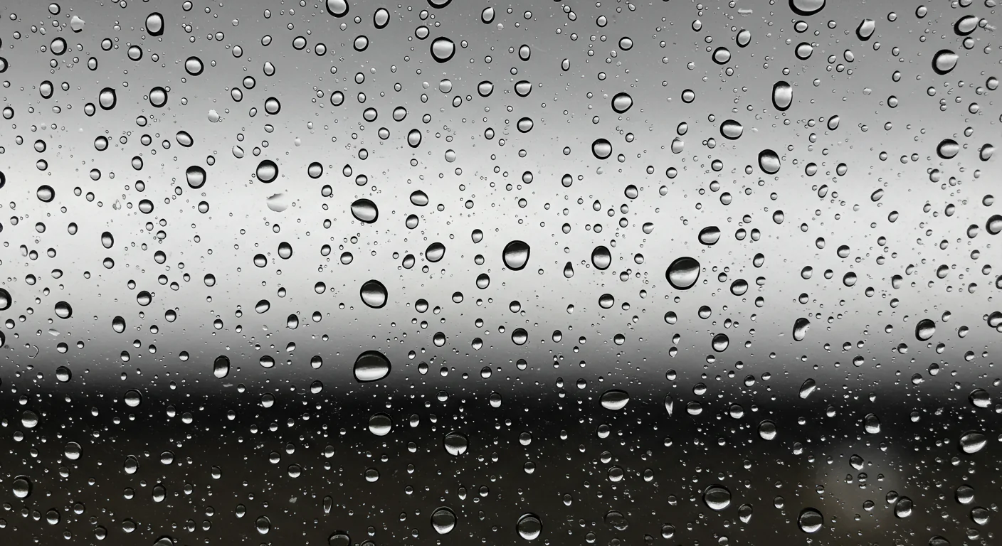 Close-Up Rain Drop Texture on Glass Window – Cloudy Mood Overlay