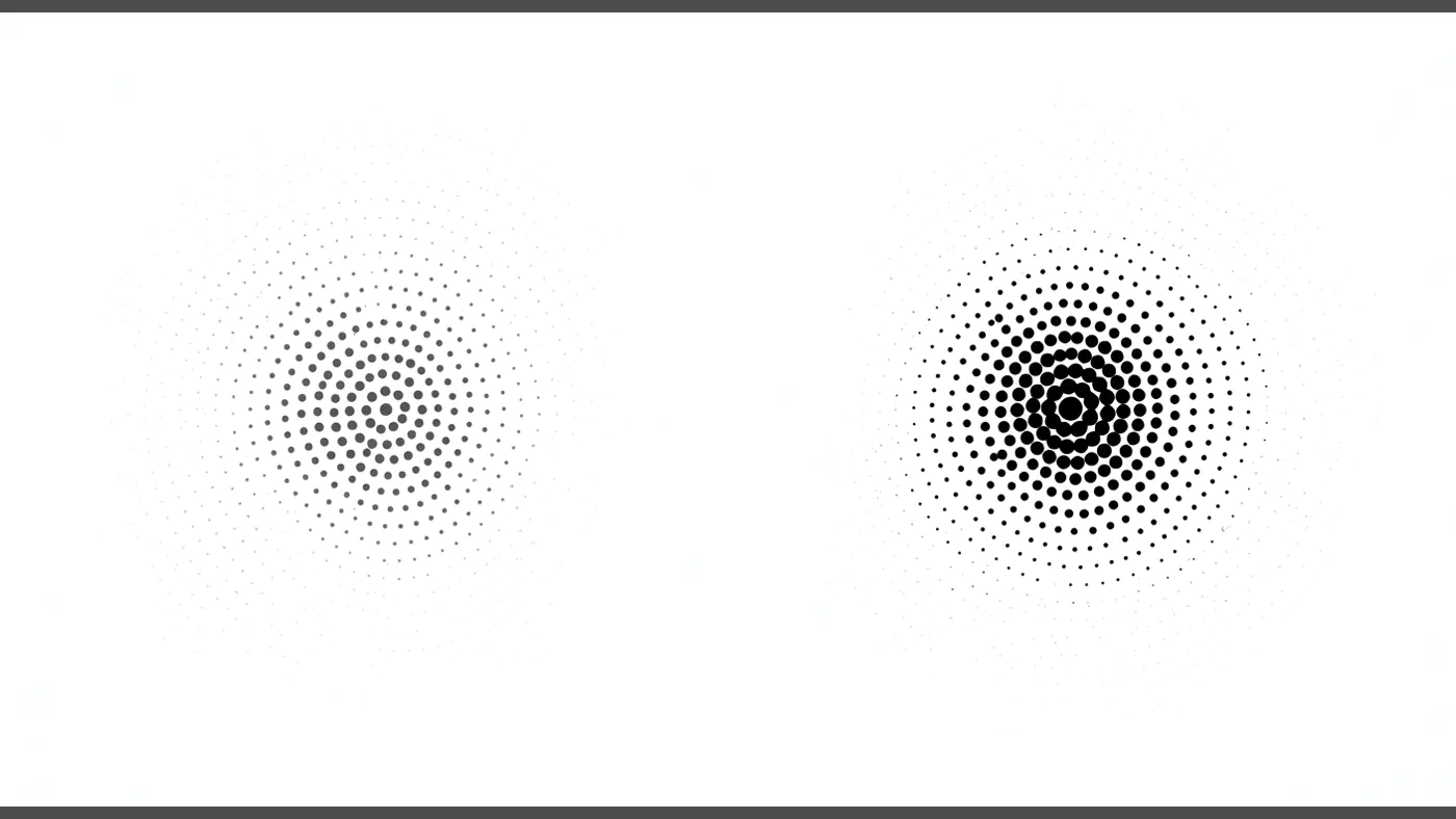 Circular Halftone Dot Burst Pattern for Abstract Design