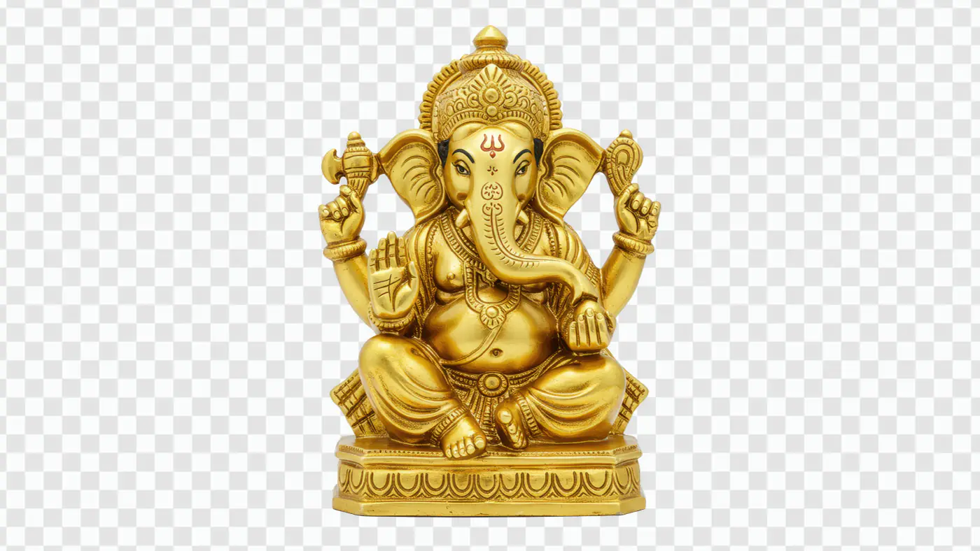 Golden Ganesha Figurine