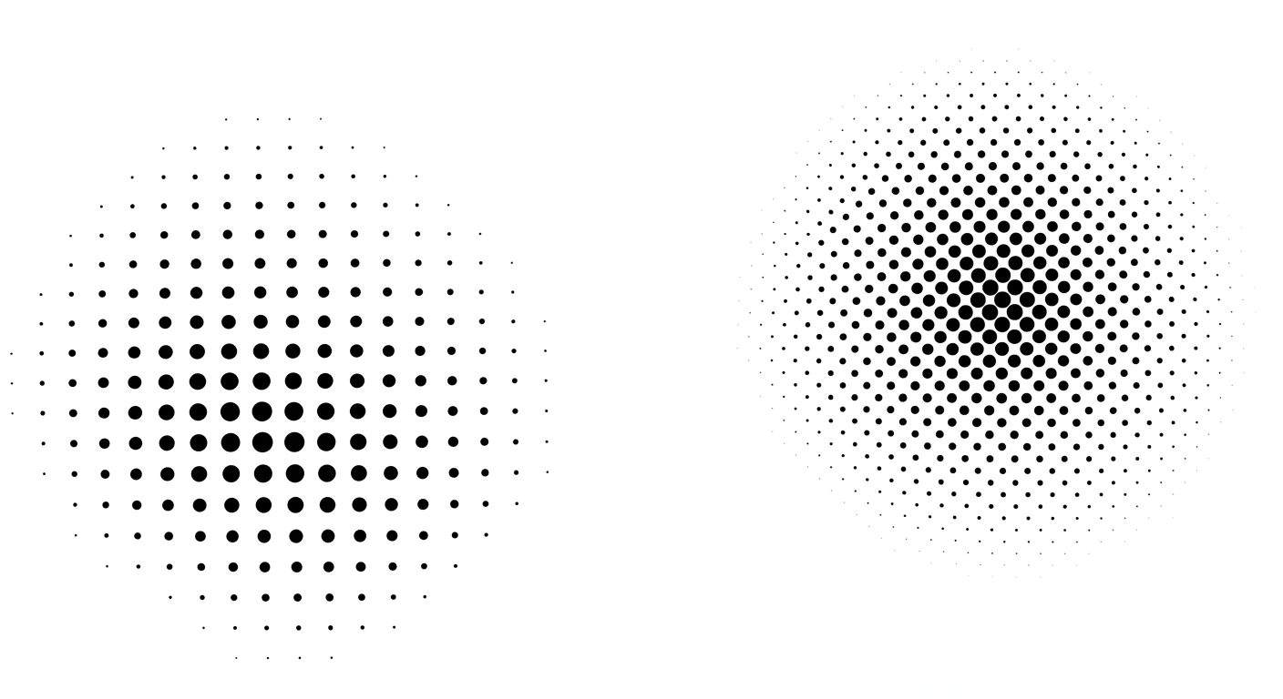 Minimal Halftone Circle Dot Texture Set for Graphic Design