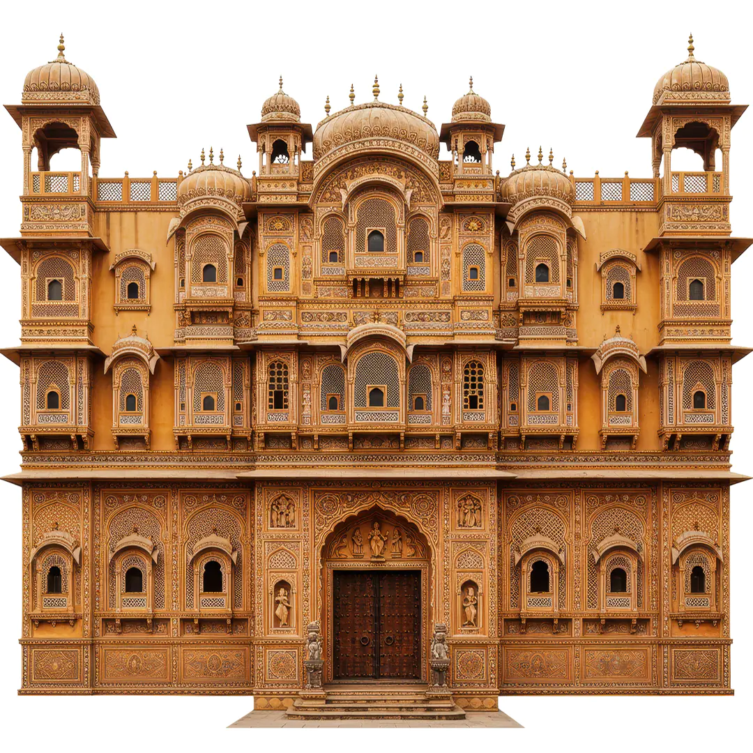 Indian Palace PNG – Majestic Rajasthani Heritage Architecture Illustration
