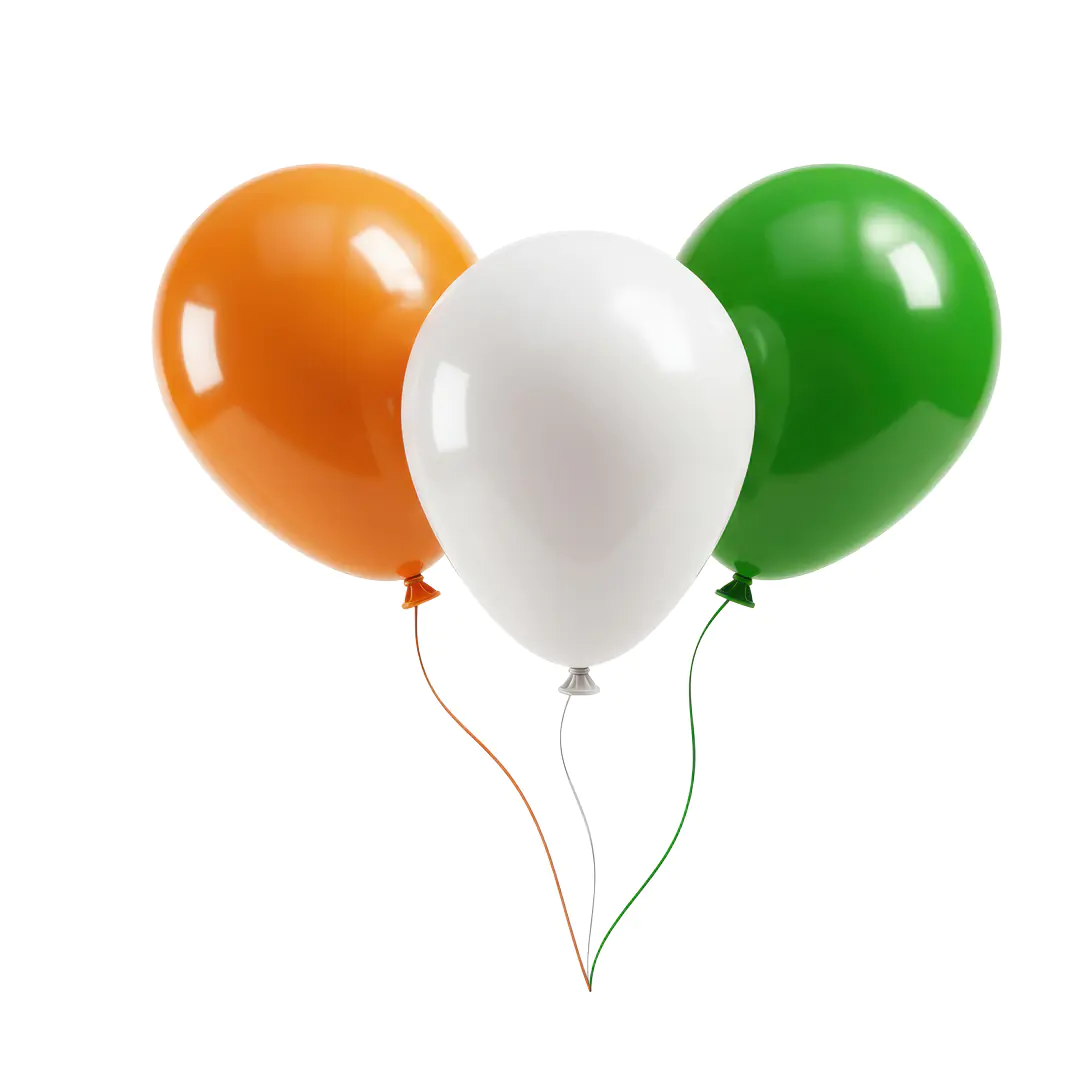 Indian Tricolor Balloon Set PNG for Republic Day & Independence Day