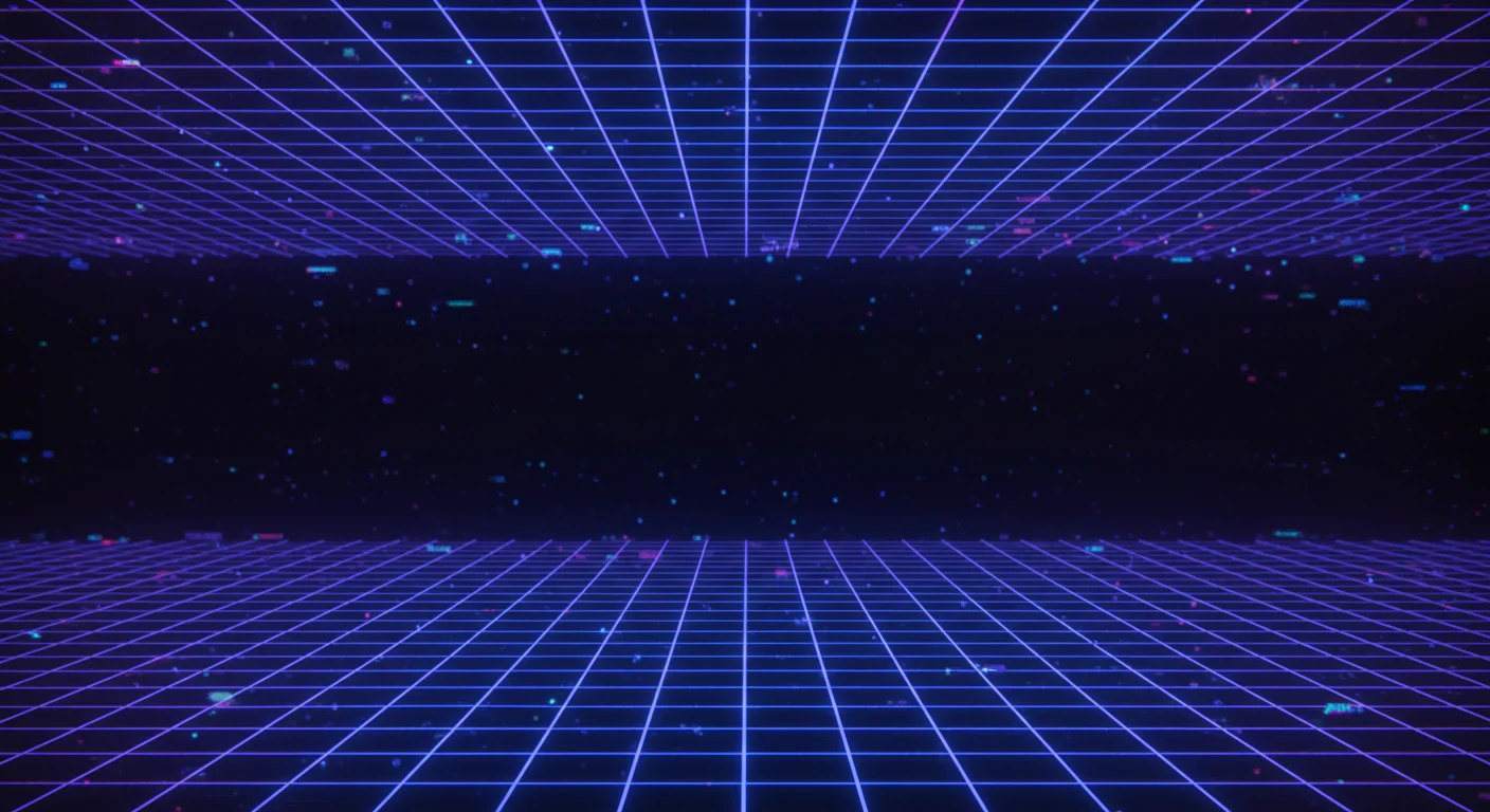 Retro Futuristic Neon Grid Background  Digital Design