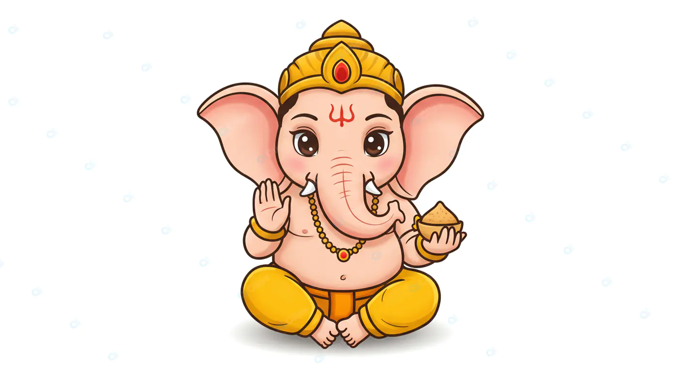 Cute Cartoon Ganesha Illustration