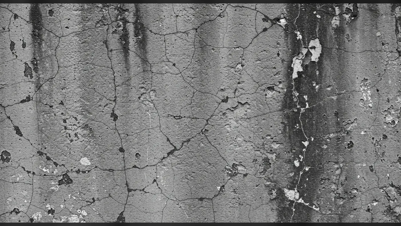 Cracked Weathered Wall Texture in Grayscale for Grunge Backgrounds