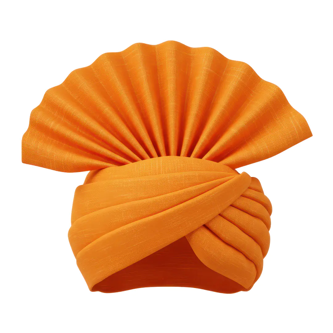 Orange Turban PNG – Traditional Indian Pagdi