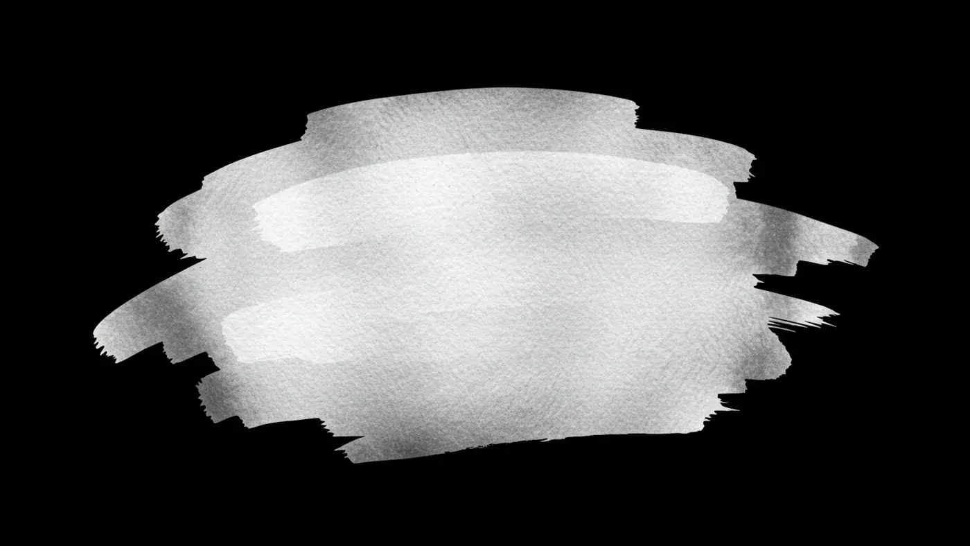 Watercolor White Brush Strokes on Black Background