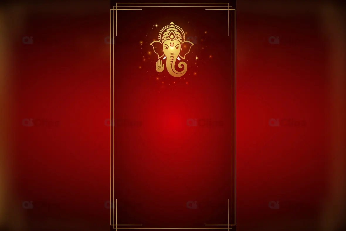 Ganesh Chaturthi Red and Gold Festive Template