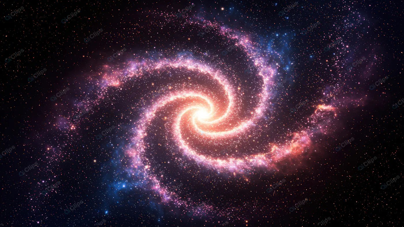 Radiant Spiral Galaxy with Glowing Arms in Deep Space