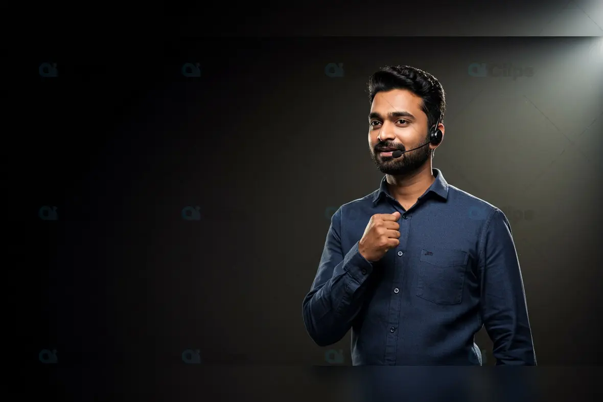 Professional Indian Male Call Center Representative