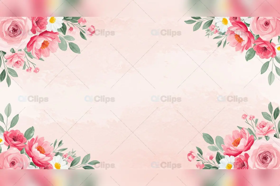 Elegant Pink Floral Border Background
