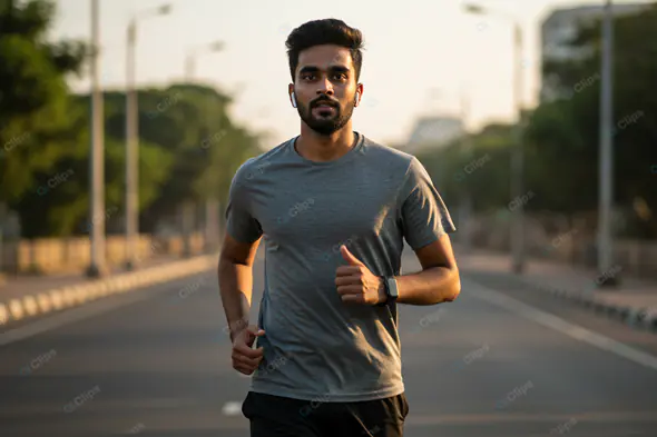 Urban Morning Jog in Grey