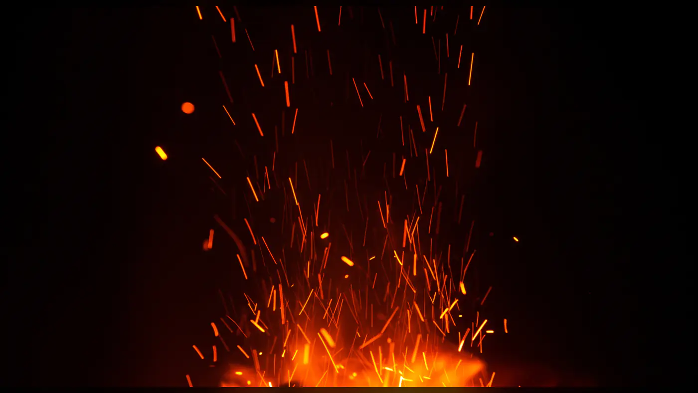 Vertical Fire Sparks Background for Ritual or Cinematic Heat Effects