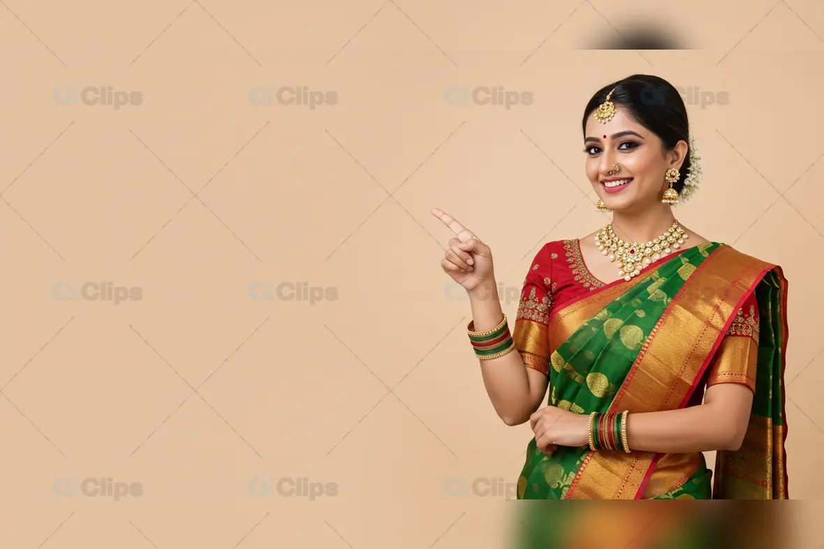 Graceful Indian Portrait in Traditional Drape