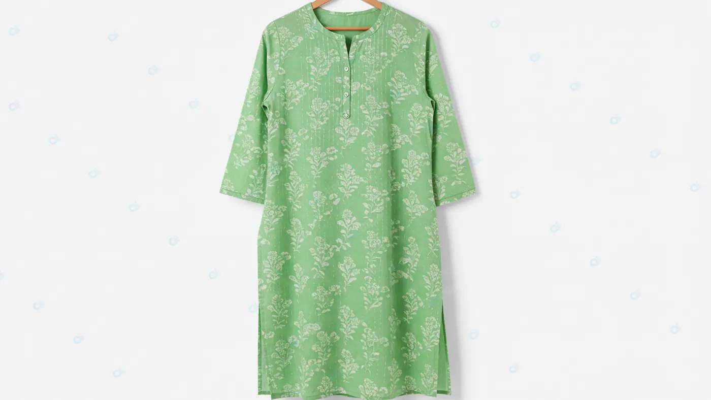 Mint Green Floral Kurta