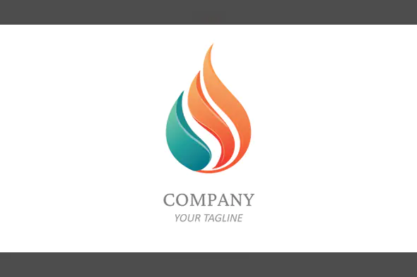 Modern Fire and Water Gradient Logo Design for Corporate Branding