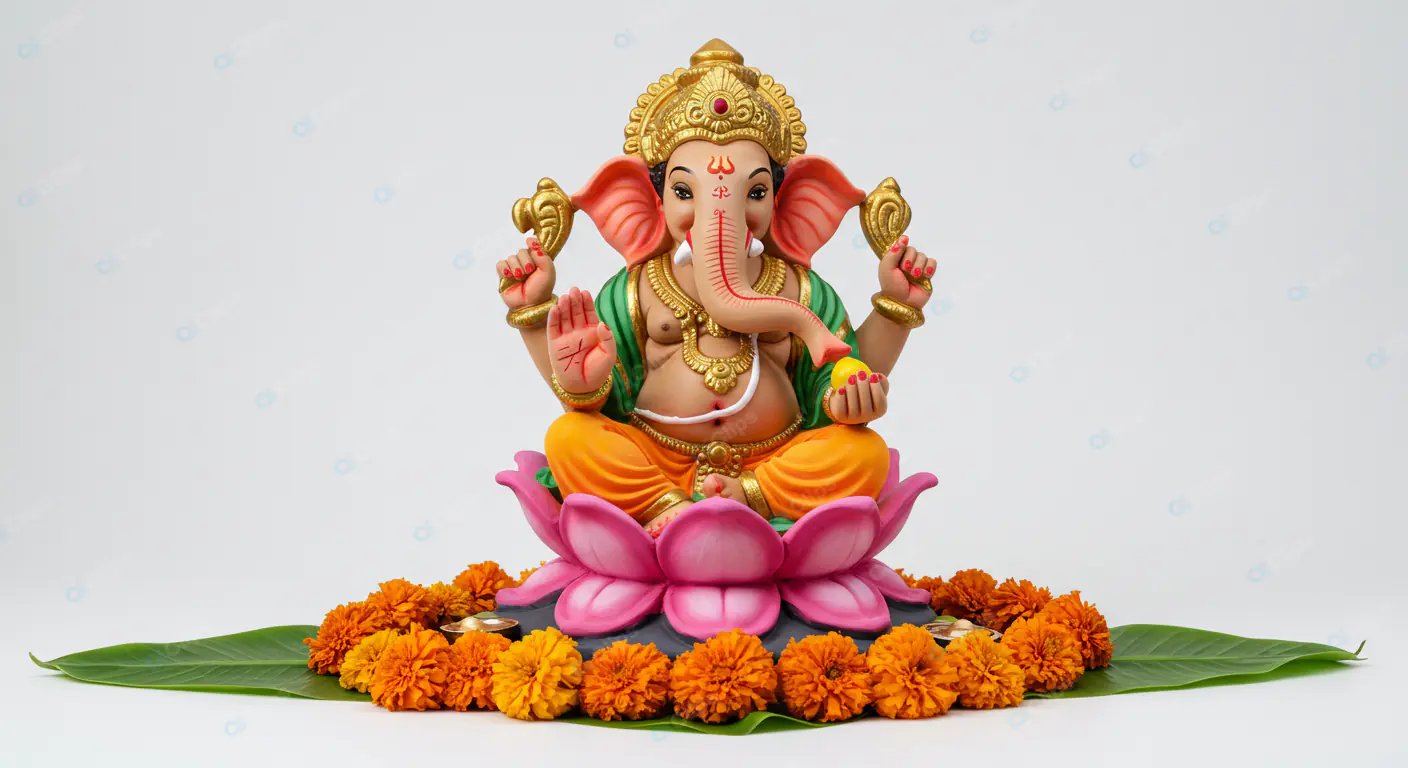 Vibrant Ganesha Idol Display