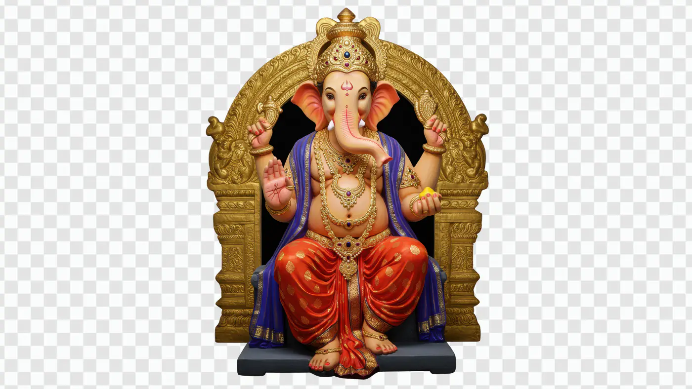 Resplendent Ganesha on Golden Throne