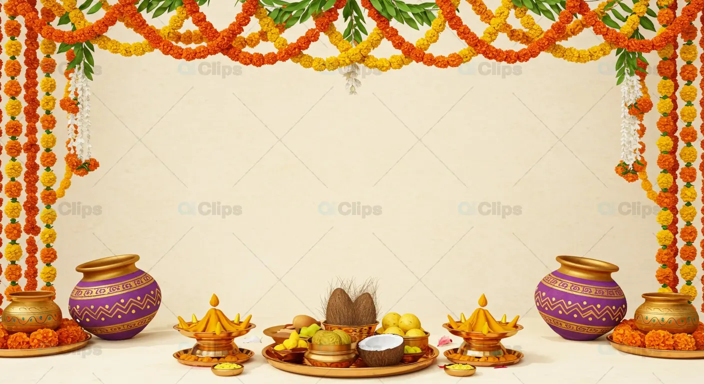 Indian Festive Pooja Setup Background