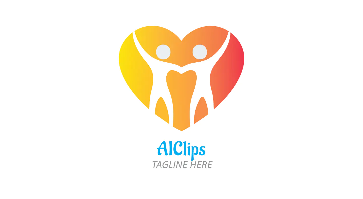 Heart-Shaped People Logo in Warm Gradient for Health, Wellness, and Community Brands