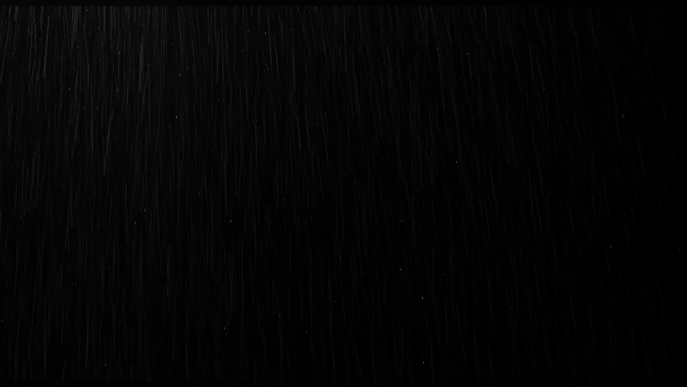 Realistic Rainfall Texture on Black Background