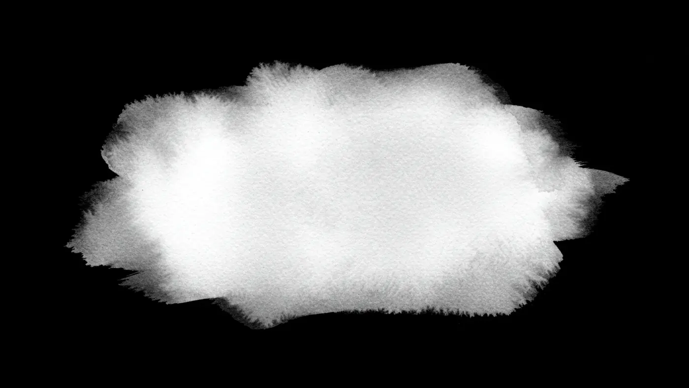 Soft Watercolor Ink Blot on Black Background