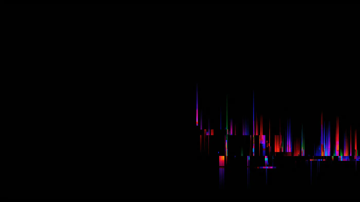 Dark Background with Neon RGB Glitch Bars for Futuristic Visual Effects