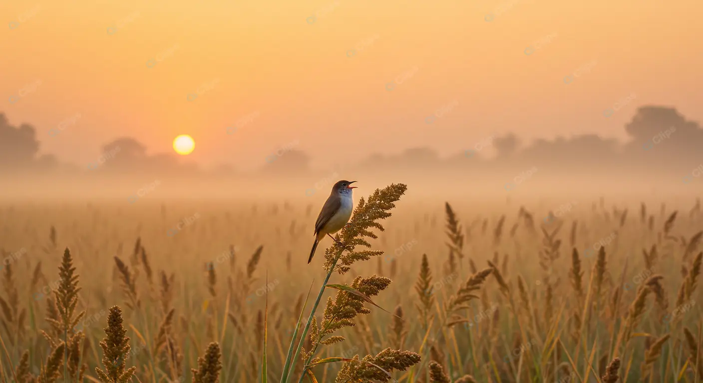 Songbird at Misty Sunrise