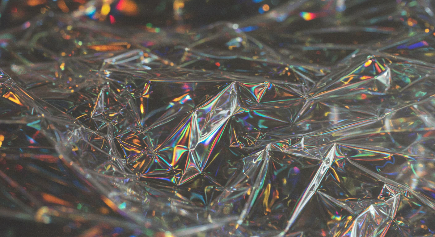 Holographic Crumpled Plastic Texture Background