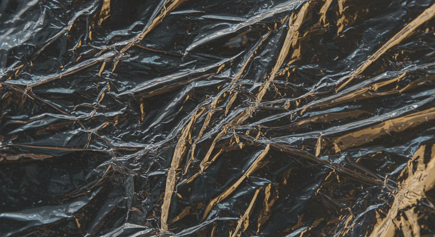 Glossy Crumpled Plastic Wrap Texture Background