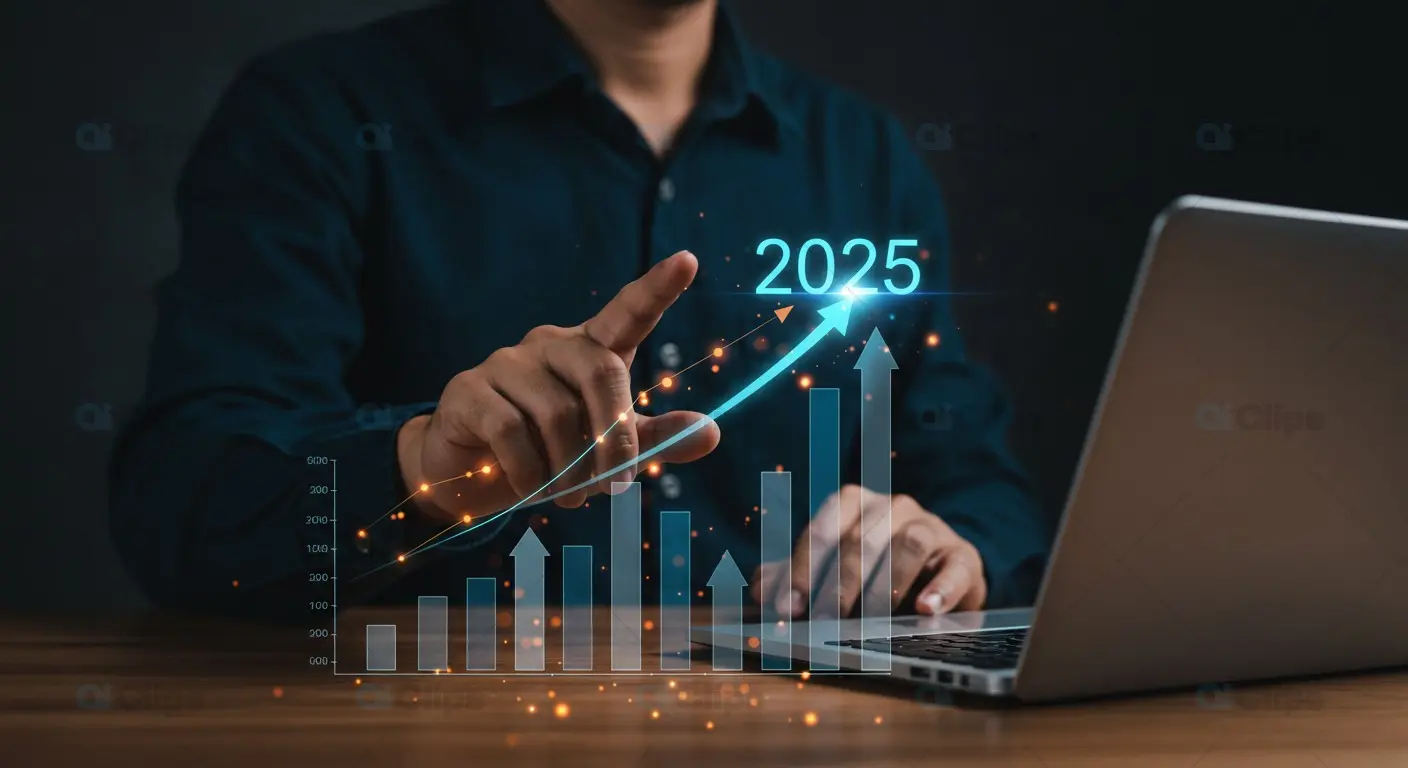 Futuristic Business Growth Graph Projection 2025