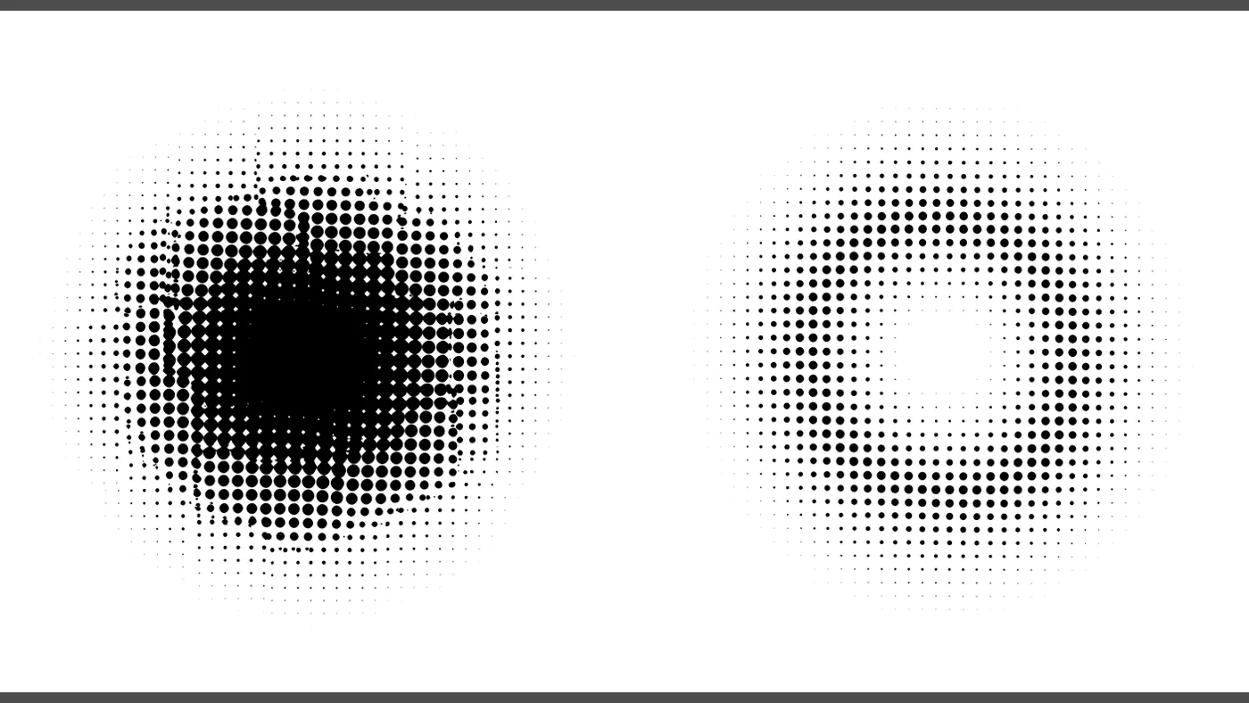 High-Contrast Halftone Dot Circle Texture Pack