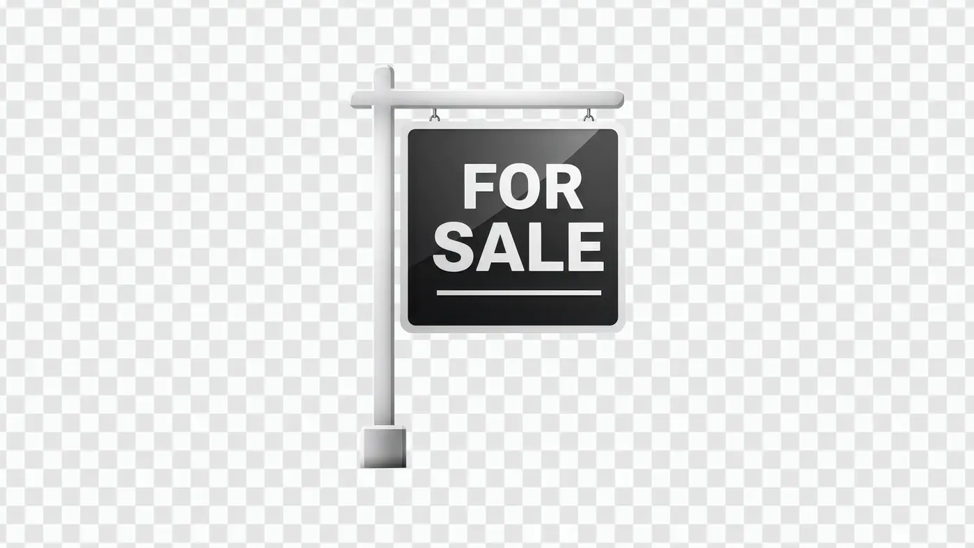 Black and White For Sale Board PNG