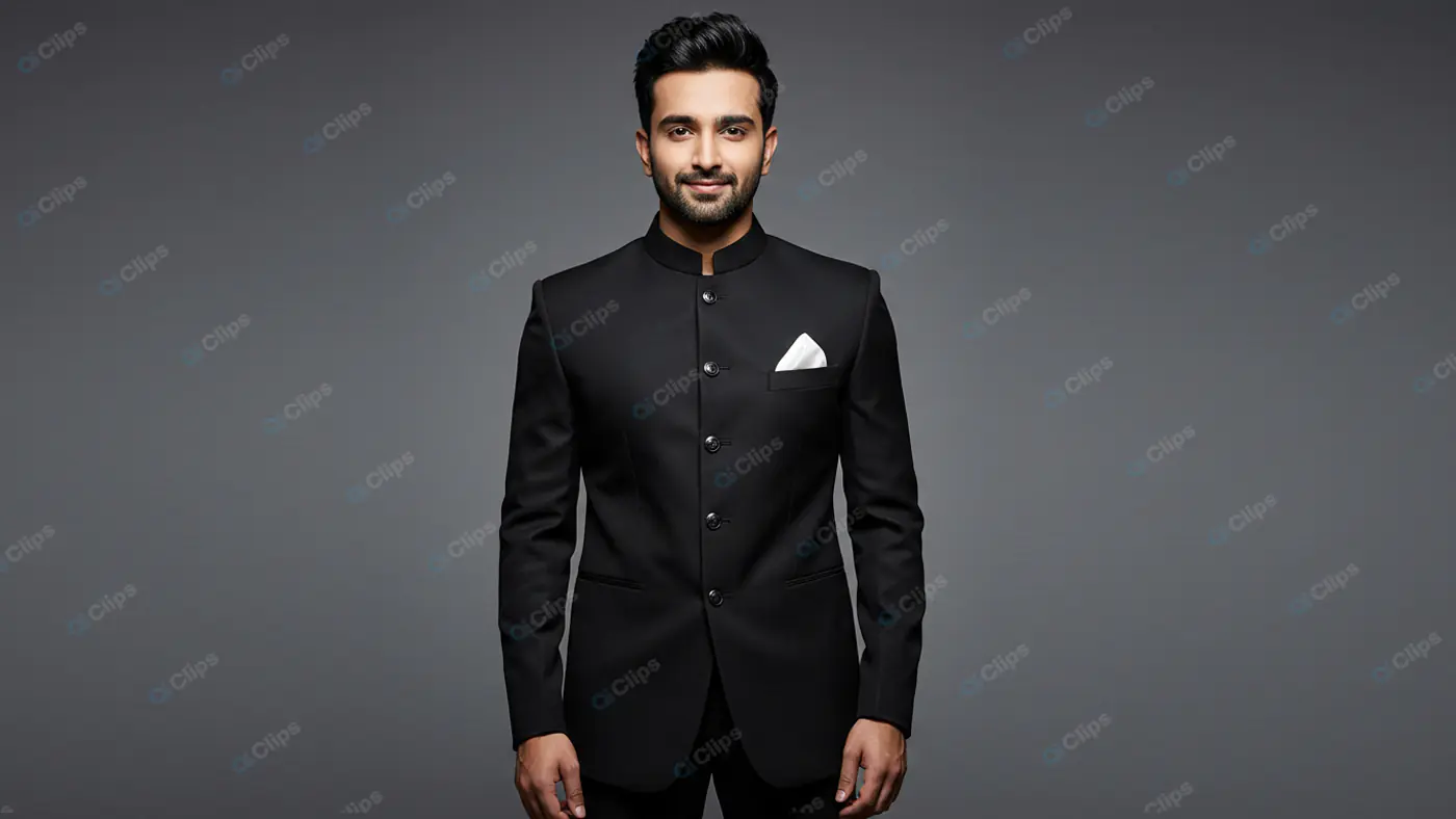 Elegant Black Bandhgala Suit