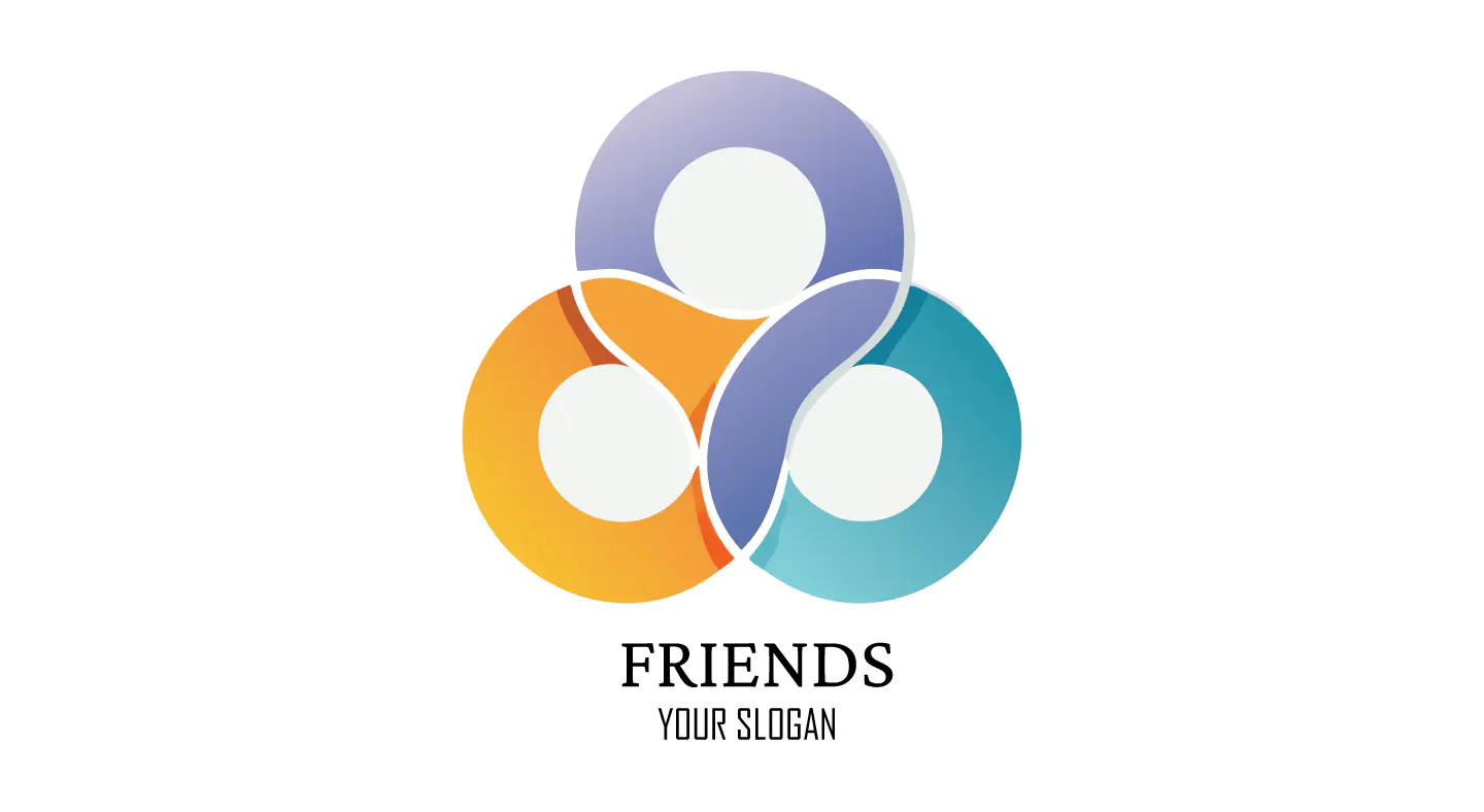 Modern Abstract Friendship and Community Logo Design